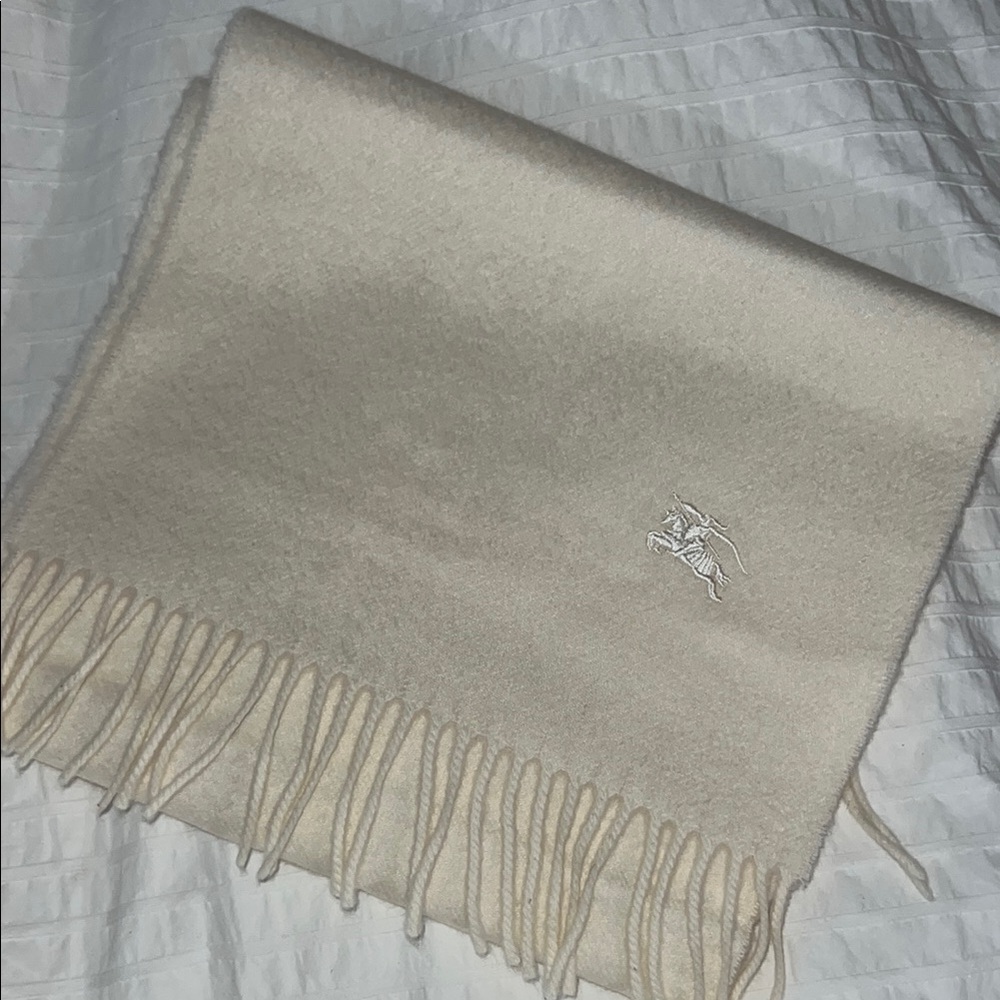 Burberry Cream Wool/Cashmere Scarf